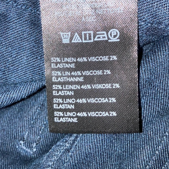 Anthropologie Maeve The Colette Linen Blend Longline Shorts Navy Sz 26 Spring - Picture 8 of 10